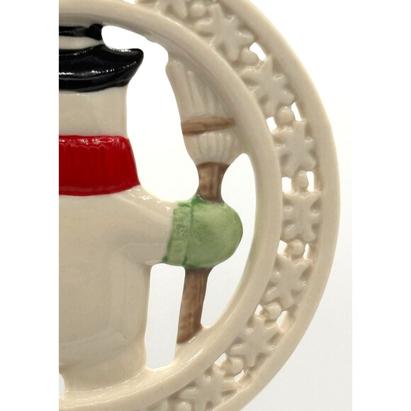 Lenox Pierced Figural Snowman Christmas Ornament Bone China 24K Gold Accent 3.5" - Picture 14 of 16